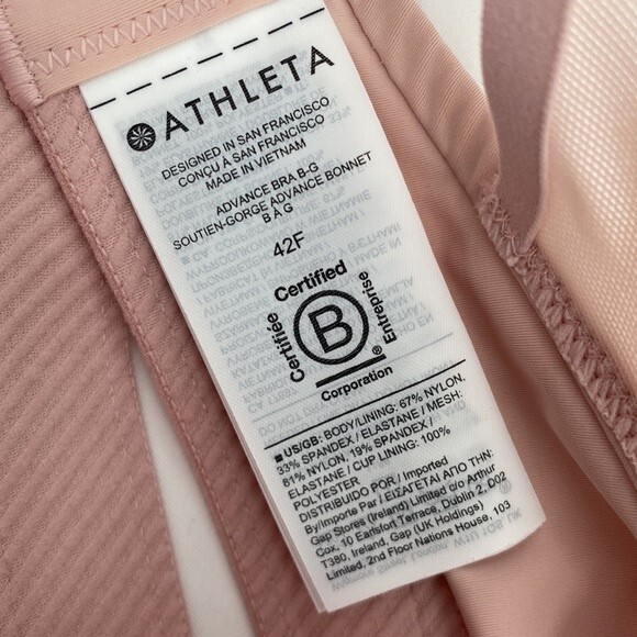 Athleta Advance Bra B-G Pink Size 42F NWT Womens Stretch Scoop Neck Sports Bra - Picture 9 of 10